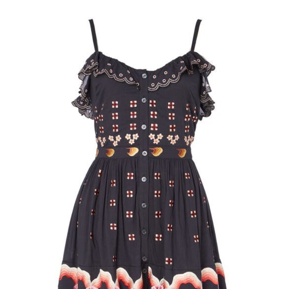 NWT Temperley Valerie Strappy Dress in Black Size 8